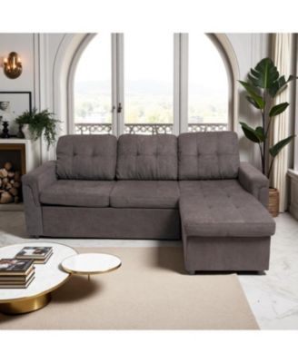 Upholstered Sleeper Sectional with Reversible Storage