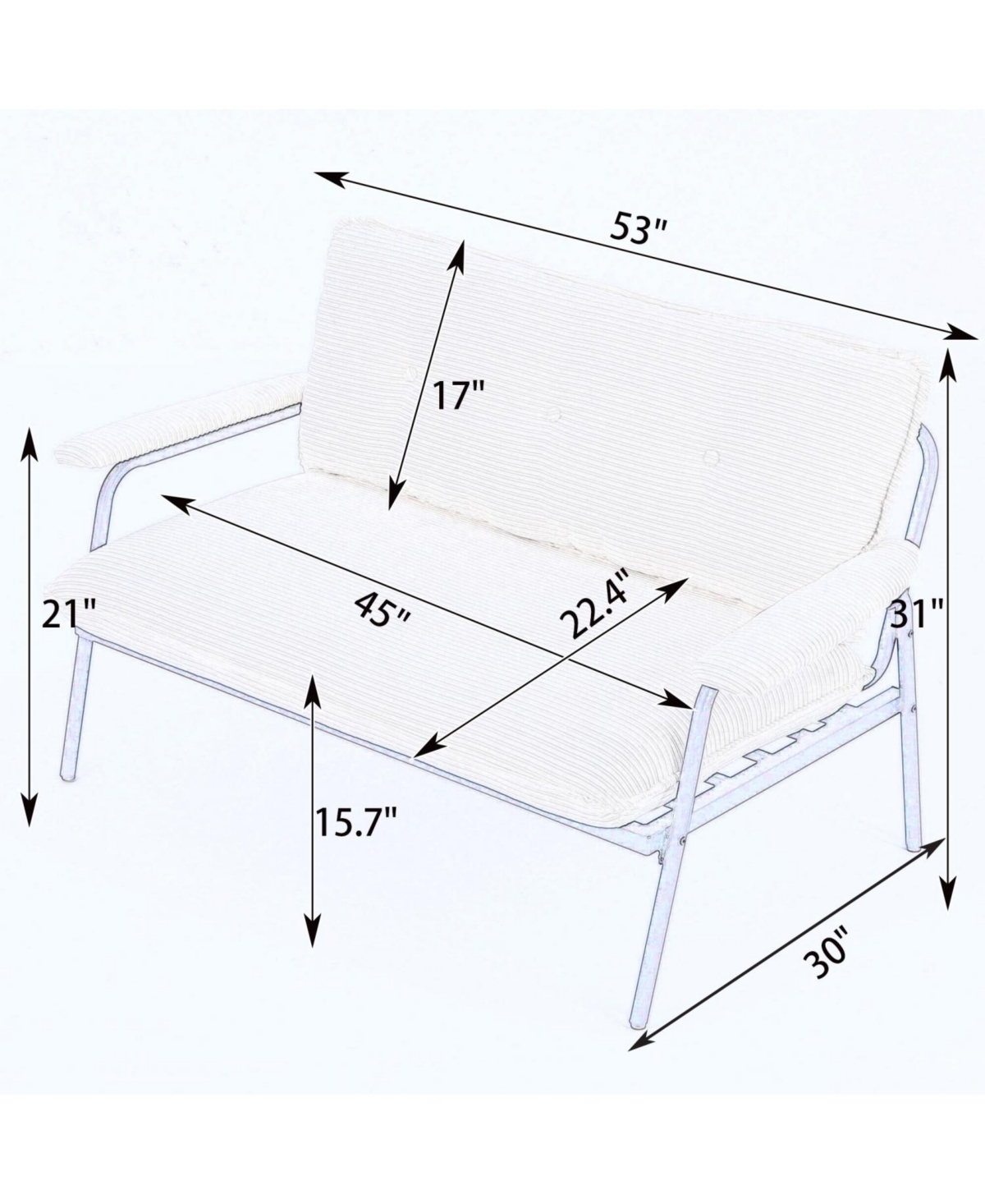Streamdale Furniture Pink 53-inch Sofa Small Apartment Living