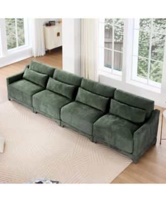 Chenille Sofa Lumbar Pillow Solid Wood Green