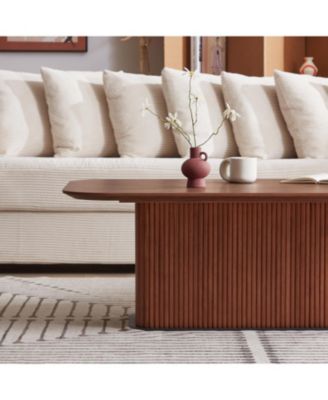 Coffee Table Walnut Wood Surface and Black Metel Feet