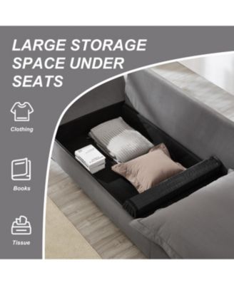 Modular Sectional Sofa with Storage, Gray