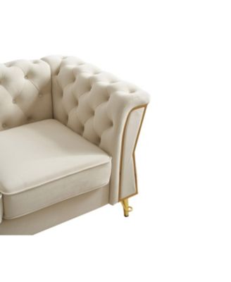 Modern Tufted Velvet Sofa 87.4 inch for Living Room