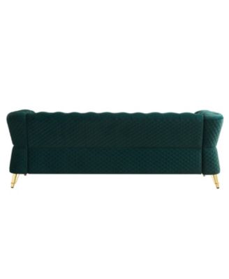 Modern Tufted Velvet Sofa 87.4 inch for Living Room