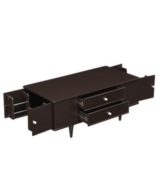 Modern Rectangle Coffee Table w/ Drawers & Hidden Storage