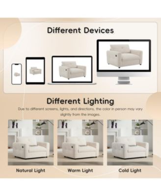 Tufted Chenille Armchair with Charger & Wide Seat