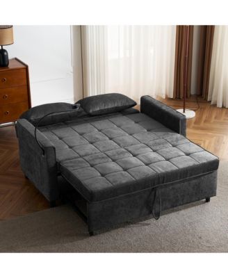 Streamdale 56.9" Loveseat Sleeper Sofa w/ USB Ports & Phone Holder