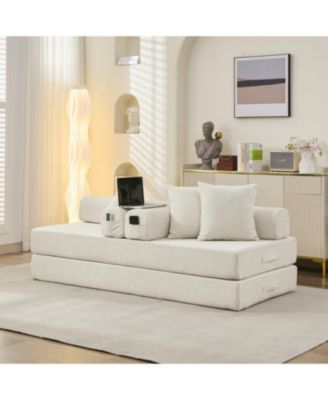 Convertible Folding Mattress Couch - Beige
