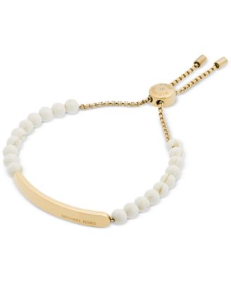 Michael Kors - Gold-Tone Beaded Stone Slider Bracelet