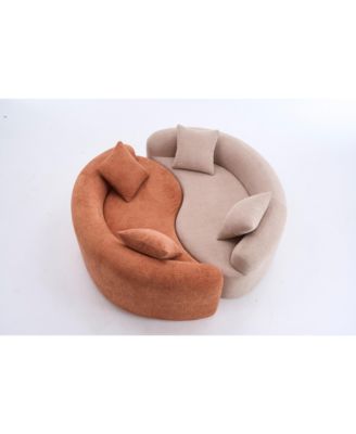 Streamdale Yin Yang Chenille Sofa Set - Compact, No Assembly, Pillows Included