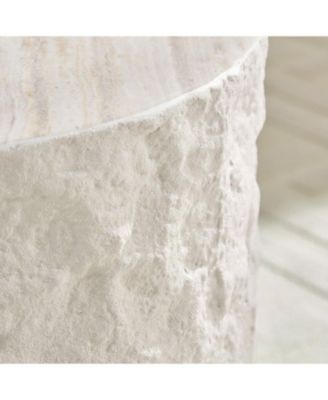 Round Beige Fiberglass Side Table