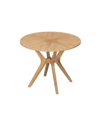 Streamdale Mid-Century Modern Round Dining Table - Oak Veneer