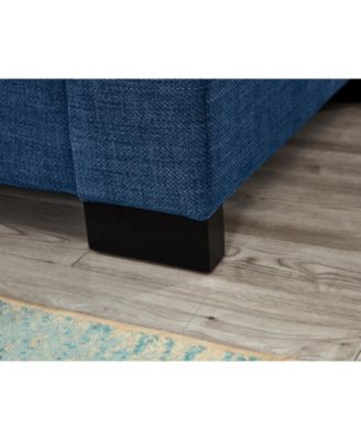  Modern Blue Sofa with Cup Holder & Storage