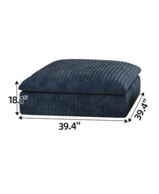  Cloud Corduroy Sofa- Deep Seat, Removable Cushions, Blue