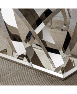 Streamdale 70" Faux Marble Dining Table, Mirrored Base