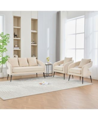 Velvet Living Room Set- Loveseat & 2 Chairs