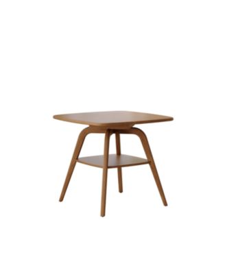 Streamdale Modern Wooden Dining Table with Storage Shelf, Walnut Finish