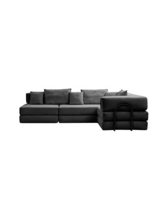 Oversized Modular Sectional Sofa Couch Set with 6 Pillows