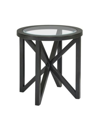 Modern Glass Coffee Table - Wood Base, Round Top