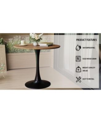 31.5" Walnut Round Dining Table - Tulip Base