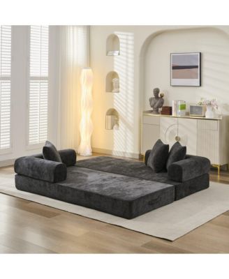 Comfy Convertible Folding Mattress Couch - Black