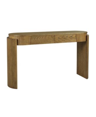 Fluted Console Table with Drawers - Natural Pine