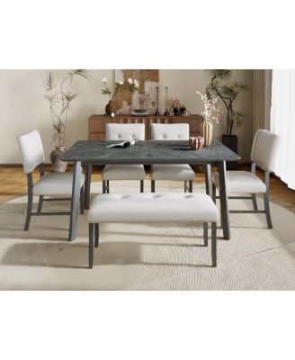 Streamdale Retro Dining Table, Seats 6, Rubberwood Legs
