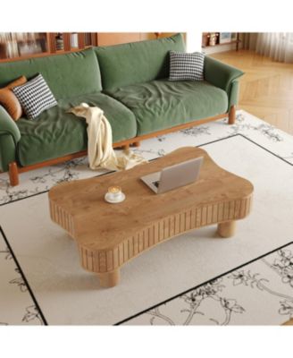 Streamdale Lift Top Coffee Table - Fluted Panel, Hidden Storage