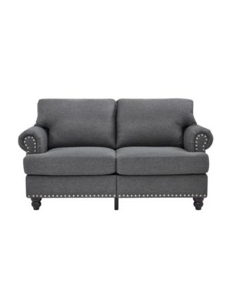 + 59.5" + Grey Upholstered + Modern Design + Loveseat