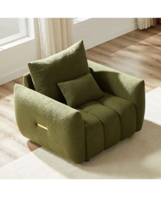 36.8" Teddy Fabric Sofa - Modern Lounge Chair, Green