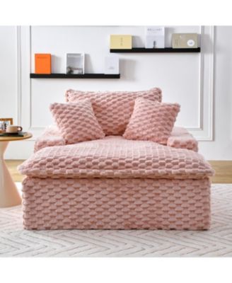 + 51" + Fabric (assuming it s upholstered) + Includes 2 Pillows & Backrest + Sofa