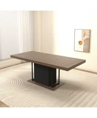 Extendable Dining Table, Aged Wood, 6-10 Seats, 160-200cm