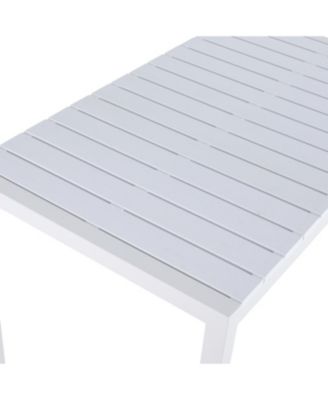 55" White Modern Table - Indoor/Outdoor Dining, Patio, Garden