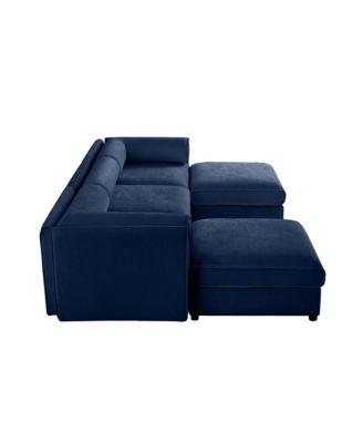 Chenille Sofa with Storage & Ottoman
