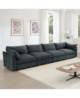Super Large Wide Deep 4-Seater Sofa w/ Storage - Chenille Gary