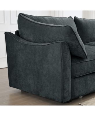 Super Large Wide Deep 4-Seater Sofa w/ Storage - Chenille Gary