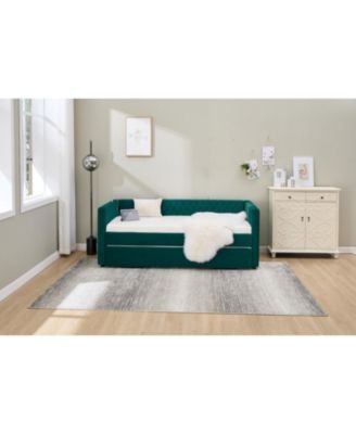  Emerald Velvet Daybed - Modern Diamond Design