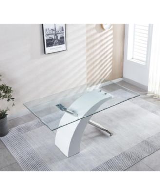 Luxury Glass Top Dining Table - Modern Design