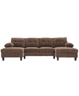 Streamdale U-Shaped Chenille Sectional Sofa with Dual Chaise & Storage