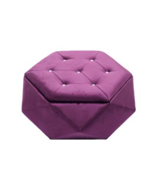  Velvet Diamond Tufted Storage Ottoman - Footrest/Seating