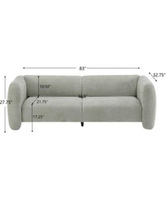 83" Wave Sofa - Light Green