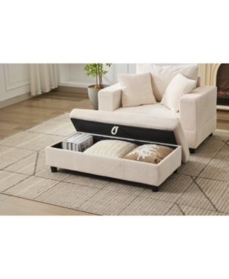 Chaise Lounge with Storage Ottoman & Pillows
