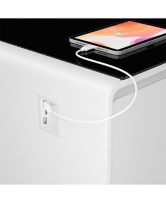 Smart Coffee Table Fridge/Freezer, Bluetooth, Wireless Charge, USB, Light - White