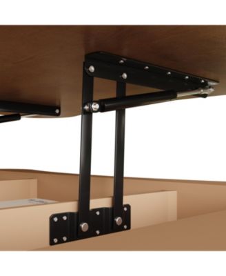  Lift Top Coffee Table - Fluted Panel, Hidden Storage, Walnut