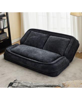 Double Dog Bed Sofa Couch, Extra Large, Adjustable, Chenille Black