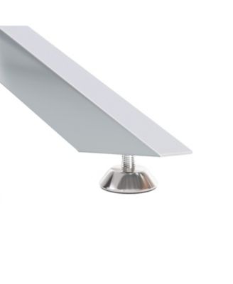 Streamdale 39" Clear Glass Coffee Table, Silver Metal Legs