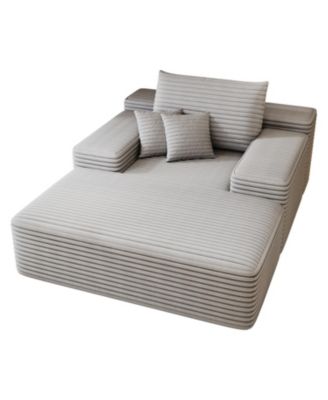 Chaise Lounge Chair Indoor Oversized Sofa Bed Sleeper Couch Plush Faux Fur