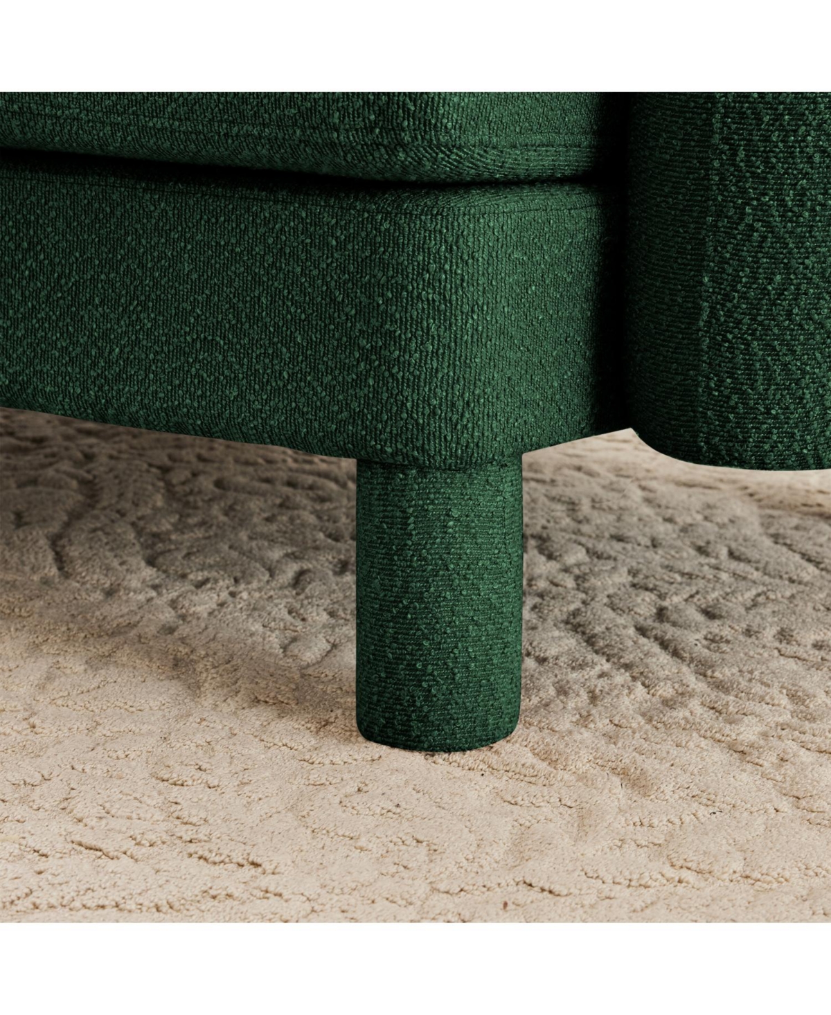 Streamdale Furniture Boucle Loveseat Sofa with Ottoman & Shell Armrests