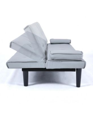 67" PVC Sofa Bed with Foldable Design & Cup Holders