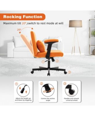  Orange Velvet Criss Cross Office Chair