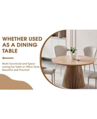 Modern Round Wooden Dining Table - Space Saving